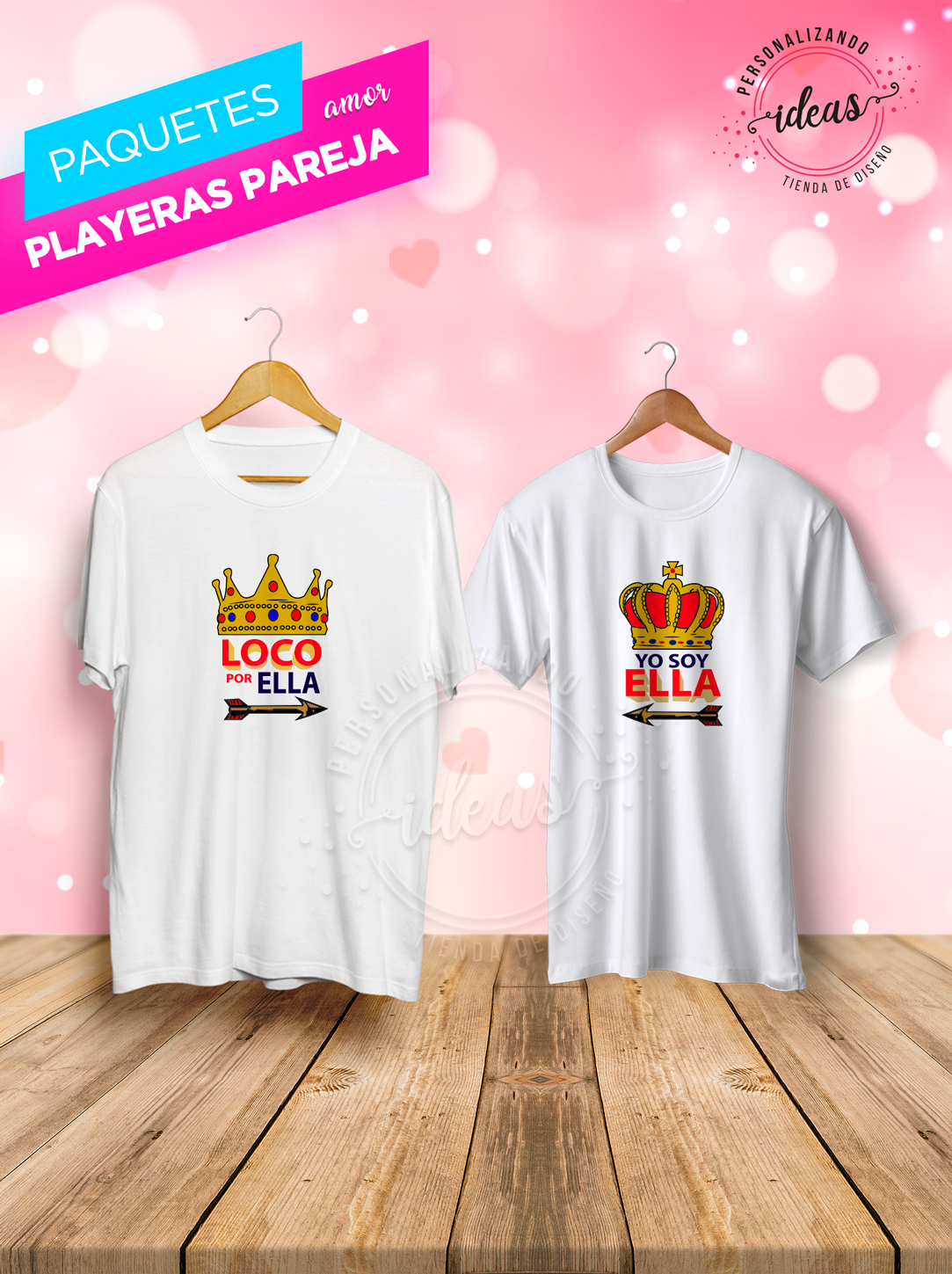 Diseño de orders playeras para novios