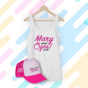 Kit “Said yes” para  Bridesmaid - Despedida de Soltera (tank top + gorra)